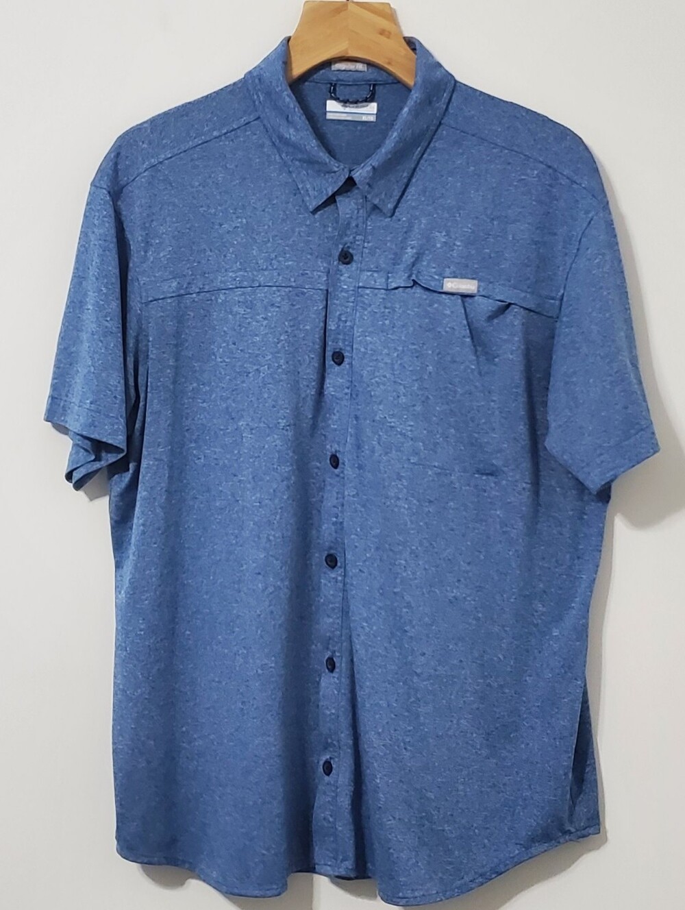 Columbia Short Sleeve Button Down Shirt Marked Blue Mens XL